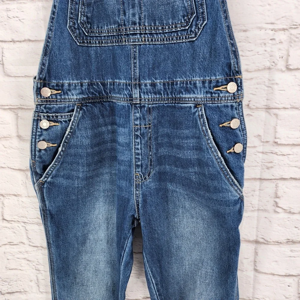 Gap Denim Bib Overalls 100% Cotton Utility Workwear Cottage Farm Straight Leg XS